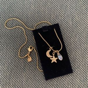 Swarovski - Moon, Star, Gem Charm Necklace